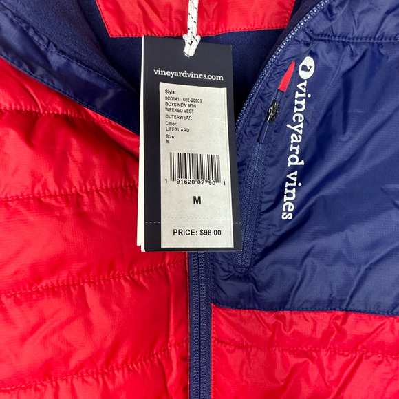 Vineyard Vines Youth Boys Medium Blue Puffer Vest NWT $98 Retail - Picture 4 of 4